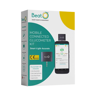 BeatO Mobile Connected Glucometer Kit with 50 Strips & 50 Lancets