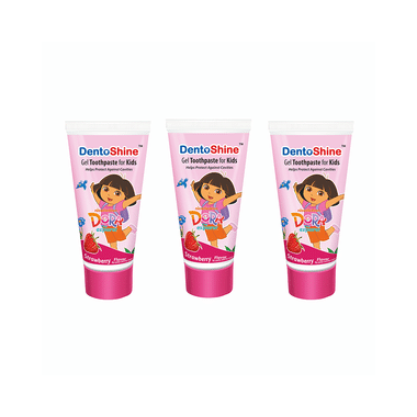 DentoShine Gel Toothpaste For Kids (80gm Each) Strawberry Dora