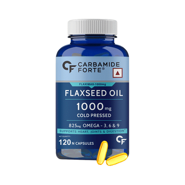 Carbamide Forte Cold Pressed Flaxseed Oil 1000mg with Omega 3,6 & 9  825mg Softgel Capsule