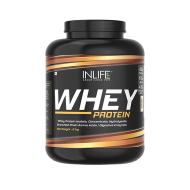 Inlife Whey Protein Powder | With Digestive Enzymes For Muscle Growth | Flavour Vanilla