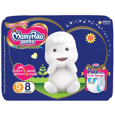 MamyPoko Extra Absorb Diaper Pants | For Up To 12 Hours Absorption | Size Small