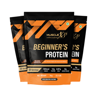 MuscleXP Beginner's Protein (1kg Each) Belgium Chocolate