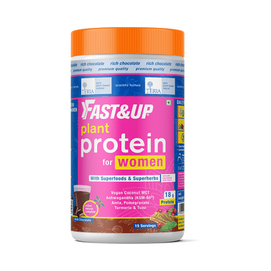 Fast&Up Plant Protein for Women | Powder for Immunity, Weight Management & Hormonal Balance Rich Chocolate