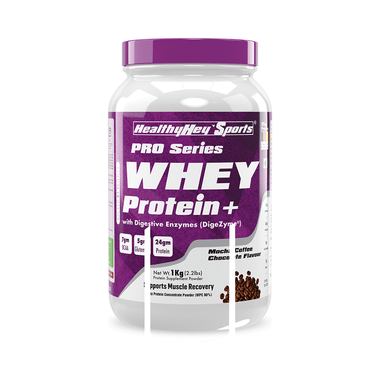 HealthyHey Sports Pro Series Whey Protein+ Powder Mocha Coffee Chocolate