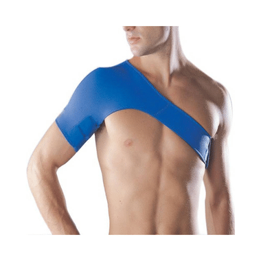 Medtrix Compression Neoprene Shoulder Brace Blue Left