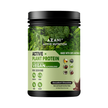 Azani Active Nutrition Active Plant Protein 100% Natural Vegan Superblend Decadent Chocolate