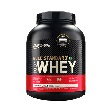 Optimum Nutrition (ON) Gold Standard 100% Whey Protein | For Muscle Recovery | No Added Sugar | Flavour Powder Cookies & Cream