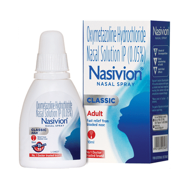 Nasivion Classic Adult 0.05% Nasal Spray | Fast Relief from Blocked Nose