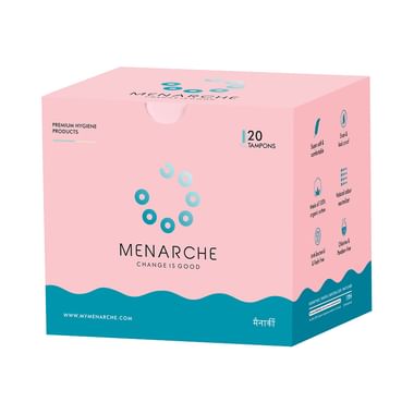 Menarche 100% Organic Cotton Tampons (20 Each) Regular Flow