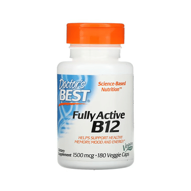 Doctor's Best Fully Active B12 1500mcg Veggie Cap | Supports Healthy Memory, Mood & Energy