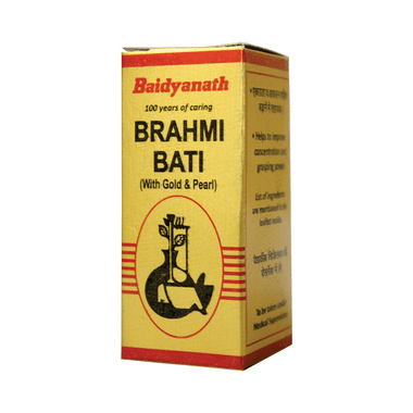 Baidyanath (Nagpur) Brahmi Bati With Gold & Pearl | For Concentration & Grasping Power