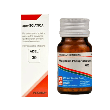 ADEL Anti Sciatica Combo Pack Of ADEL 39 Apo-Sciatica Drop 20ml & Magnesia Phosphoricum 20gm Biochemic Tablet 6X
