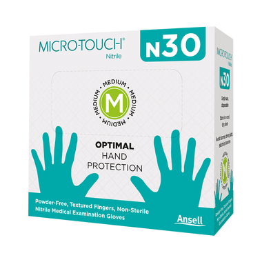 Ansell Micro-Touch N30 Nitrile Latex-Free Disposable Gloves Medium