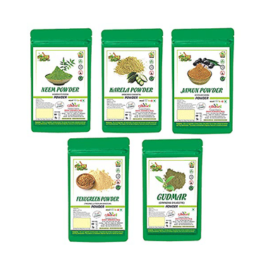 BHPI Bharat Combo Pack of Neem, Karela, Jamun, Fenugreek & Gudmar Powder (100gm Each)