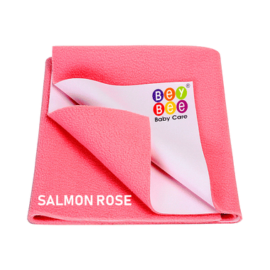 Bey Bee Waterproof Baby Bed Protector Dry Sheet For New Born Babies (70cm X 50cm) Small Salmon Rose