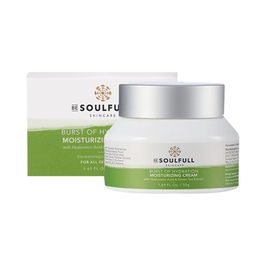 Be Soulfull Burst Of Hydration Moisturizing Cream with Hyaluronic Acid and Green Tea Extract