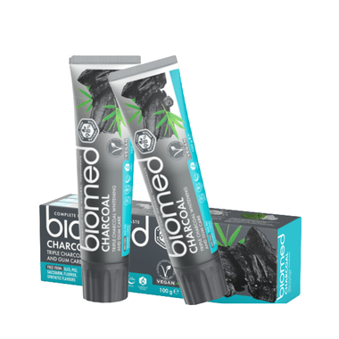 Biomed Complete Care Natural Toothpaste (100gm Each) Charcoal Buy 1 Get 1 Free