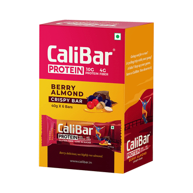 CaliBar Protein Crispy Bar (40gm Each) Berry Almond