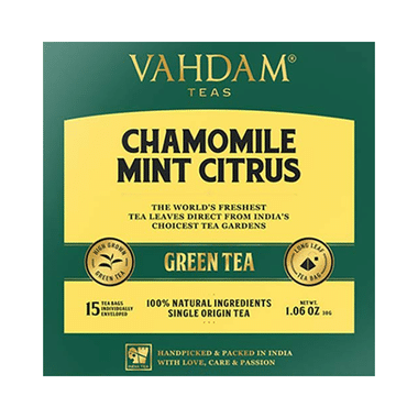Vahdam Teas Green Tea (2gm Each) Chamomile Mint Citrus