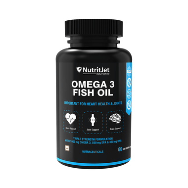 NutritJet Omega 3 Fish Oil Soft Gelatin Capsule