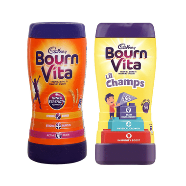 Cadbury Bournvita Combo Pack of Chocolate Drink & Lil Champs Drink (200gm Each)