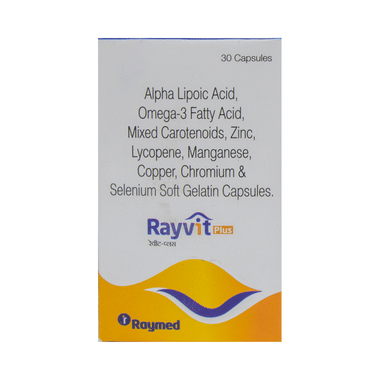 Rayvit Plus ALA, Omega 3 Fatty Acid, Zinc & Selenium | Soft Gel Capsule For Antioxidant Support