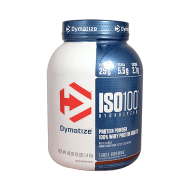 Dymatize Nutrition ISO 100 Hydrolyzed 100% Whey Protein Isloate Powder Fudge Brownie