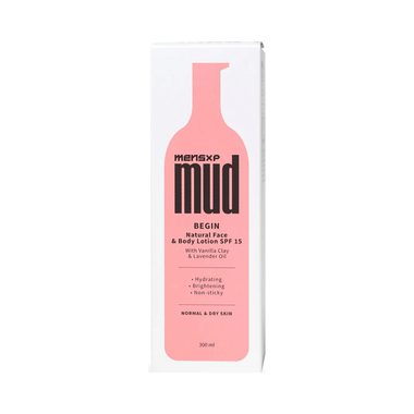 Mensxp Mud Natural Face & Body Lotion SPF 15 For Men Normal & Dry Skin