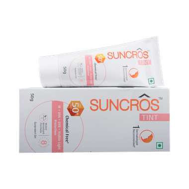 Suncros Tint Spf 50+ Gel PA+++ | IR + UVA + UVB + Visible Light Protection | Water Resistant