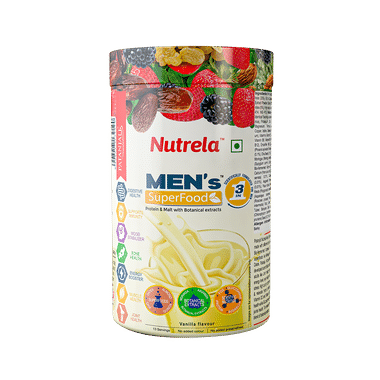 Patanjali Nutrela Men's Superfood With Protein For Digestion & Immunity | Flavour Powder Vanilla