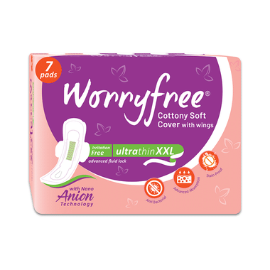 Worryfree Cottony Soft Cover With Wings Sanitary Pad (7 Each) Ultrathin XXL