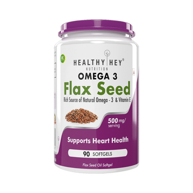 HealthyHey Omega 3 Flax Seed with Vitamin E Softgels