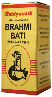 Baidyanath (Nagpur) Brahmi Bati with Gold & Pearl | For Concentration & Grasping Power Baidyanath (Nagpur) Brahmi Bati with Gold & Pearl | For Concentration & Grasping Power