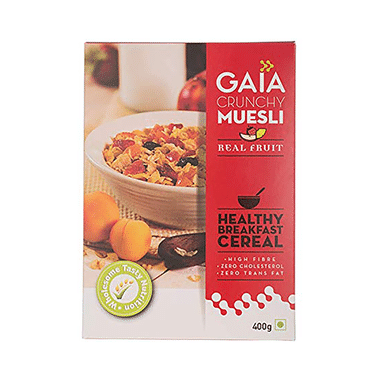 GAIA With Vitamins, Minerals, High Protein & Fibres For Nutrition | Crunchy Muesli Real Fruit