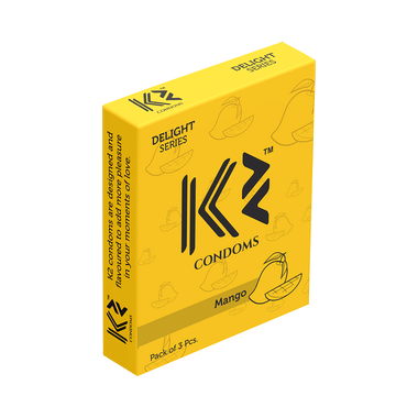 K2 Delight Series Condom With Dotted Rings Mango