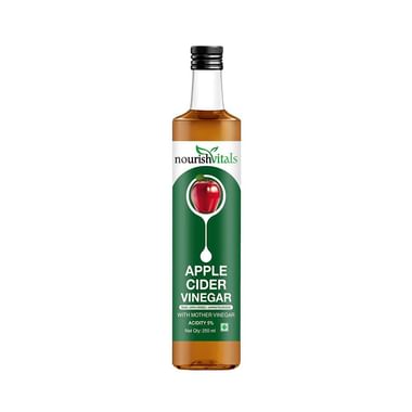 NourishVitals Apple Cider Vinegar ACV With Mother Vinegar Acidity 5% | For Metabolism & Weight Loss