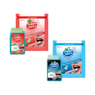 Freshmeltz Oral Hygiene Fresh Breath Strip Minis (10 Each) 12 Paan & 12 Mint Sugar Free