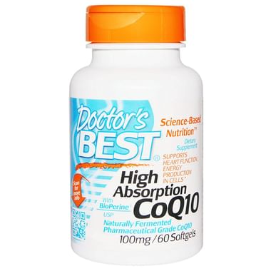 Doctor's Best High Absorption CoQ10 With Bioperine 100mg Softgels | For Heart Health & Energy