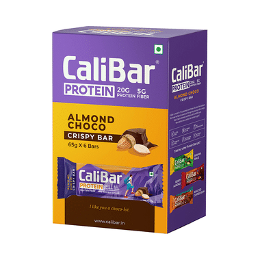 CaliBar Protein Crispy Bar (65gm Each) Almond Choco