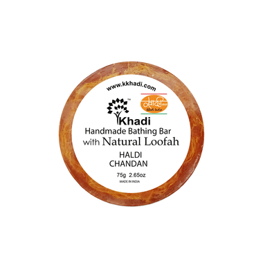 Khadi India Haldi Chandan Natural Loofah Handmade Bathing Bar