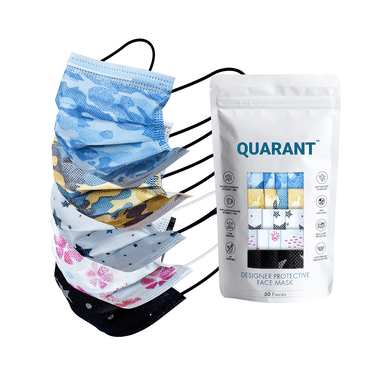 Quarant 4 Ply Designer Protective Face Mask Mask Mixed Combo Multicolor