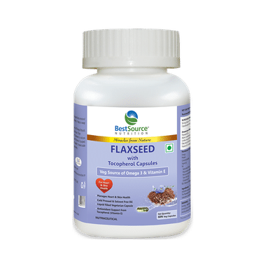 BestSource Nutrition Flaxseed With Tocopherol Veg Capsules
