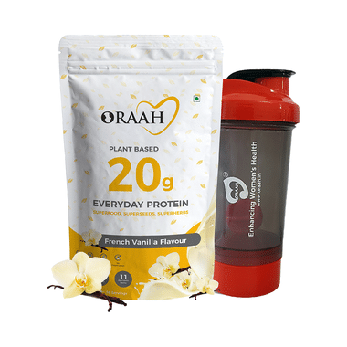 Oraah Plant Based 20g Everyday Protein Powder French Vanilla With Shaker Free