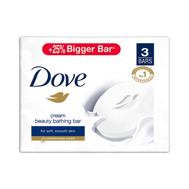 Dove Cream Beauty Bathing Bar For Soft, Smooth & Moisturised Skin (125gm Each)