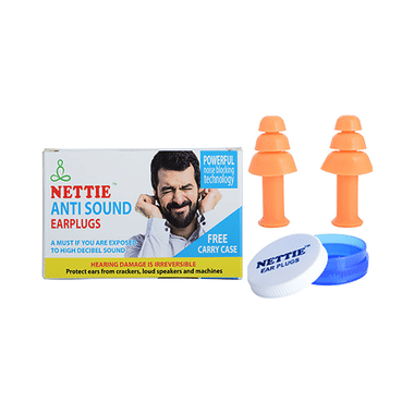 Nettie Anti Sound Earplugs With Free Carry Case Silicone