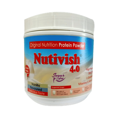 Nutivish Original Nutrition Whey Protein | With L-Glutamine & Omega 3 For Energy | Sugar-Free | Flavour Vanilla Powder
