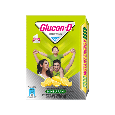 Glucon-D With Glucose, Calcium, Vitamin C & Sucrose | Flavour Nimbu Pani
