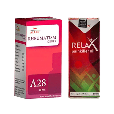 Allen Joint Care Combo Pack of A28 Rheumatism Drop 30ml & Relax Pain Killer Oil 60ml