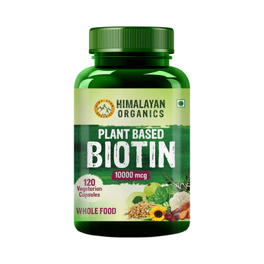 Himalayan Organics Plant Based Biotin 10000mcg | Vegetarian Capsule for Healthy Skin, Hair & Nails