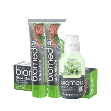 Biomed Complete Care Natural Toothpaste (100gm Each) Gum Health Buy 2 Get 1 Biomed Well Gum Mouthwash Free